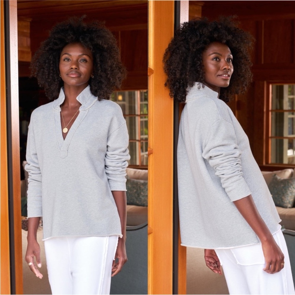 Frank & Eileen Patrick popover henley in gray melange - Picture 3 of 8
